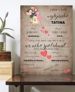 Tabuľky s venovaním (darčeky) Darček pre otecka - Personalizovaná tabuľka pre najlepšieho tatina