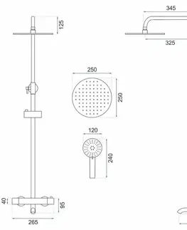 Kúpeľňové batérie REA REA - Sprchový set s batériou 150mm Lungo zlatá REA-P4114