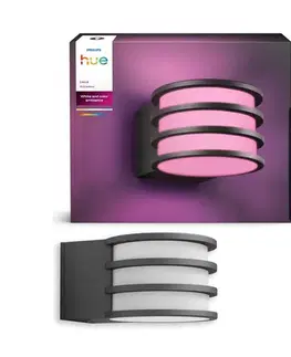 Svietidlá Philips - LED RGB stmievateľné vonkajšie nástenné svietidlo Hue LUCCA 1xE27/8,1W/230V IP44 8721103118639