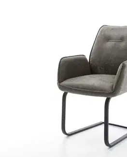Jedálenské stoličky DELIFE Jedálenská stolička Zoa-Flex mikrovlákno sivá vintage jedálenská stolička plochá čierna vrecková pružina