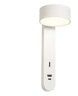 Svietidlá Redo 01-4640 - LED nástenné svietidlo SADES LED/6W/230V CRI 90 USB biela 01-4640