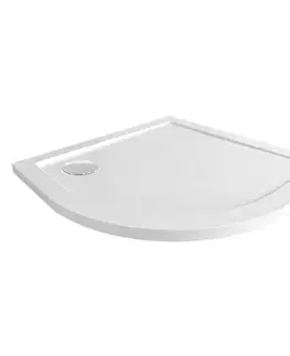 Vane Mereo Štvrťkruhová sprchová vanička, R550, 90x90x4 cm, SMC, bílá, vrátanie sifónu CV01NS