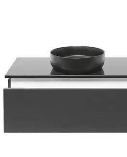 Kúpeľňový nábytok Kúpeľňová skrinka s kamennou doskou SAT Feel 100x30x46 cm antracit mat SATFEEL100ANTTK SATFEEL100ANTTK