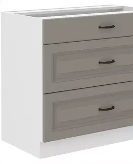 Kuchynské skrinky stojace Kuchynská skrinka Stilo claygrey/biely 80d 3s bb