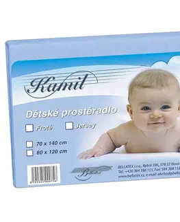Plachty Bellatex Detské jersey prestieradlo, svetlomodrá, 60 x 120 cm
