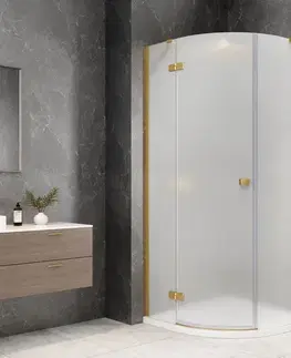 Sprchové dvere POLYSAN - GLOBE GOLD MATT štvrťkruhová sprchová zástena 1000x1000, matné sklo, ľavá GB2610MLG
