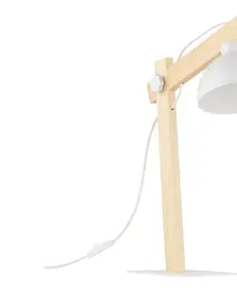 Lampy  Stolná lampa OSLO 1xE27/15W/230V borovica/biela 5347