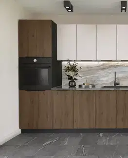 Kompletné kuchynské zostavy ArtLemp Kuchynská linka ALORA/MOZAN | cashmere/orech 280 cm Prevedenie: bez pracovnej dosky