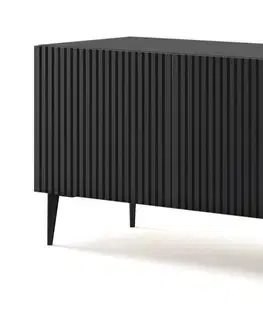 TV stolíky ArtBm TV stolík RAVENNA B 3D 150  | čierna matná Prevedenie: Čierny mat  / zlaté nohy
