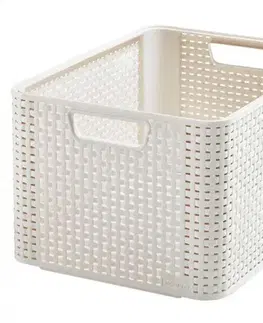 Boxy na skladovanie CURVER - Úložný box imitácia ratanu Style 2 L, krémový