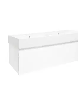 Kúpeľňový nábytok Kúpeľňová skrinka s umývadlom SAT B-WAY 119x30x45 cm biela lesk BWAY120WU2 BWAY120WU2