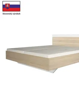 Postele KONDELA Gabriela 160 posteľový rám dub sonoma / biela