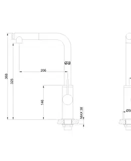 Kuchynské drezy INVENA INVENA - Drezová batéria PRETO BZ-48-W04-L