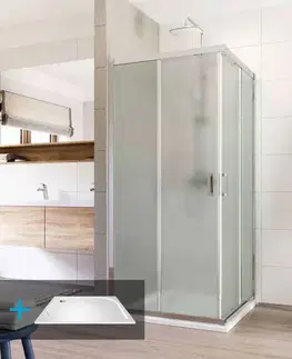 Vane Mereo Sprchovací kút, LIMA, štvorec, 90 cm, chróm ALU, sklo Point, vanička liaty mramor CK608A22KM