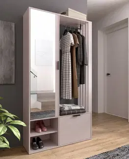 Predsieňové steny KONDELA Muna predsieň so zrkadlom cashmere