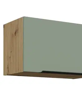 Kuchynské horné skrinky KONDELA Arsany 60 GU-36 1F horná kuchynská skrinka aquamarine / dub artisan