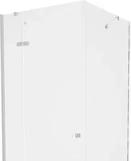 Vane MEXEN/S - Roma sprchovací kút 80x80, transparent, chróm + čierna vanička so sifónom 854-080-080-01-00-4070
