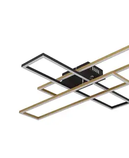 Svietidlá Globo 67208-40G -LED Stropné svietidlo DAKARI 40W/230V 3000K 60x80 cm čierna/zlatá 67208-40G