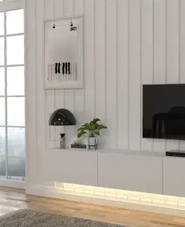 TV stolíky DOMEL TV stolík, biely s LED