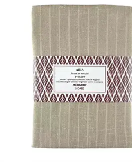 Záclony do obývačky Záclona na šnurovanie ARIA polyester béžová 140x260 Merkury Home