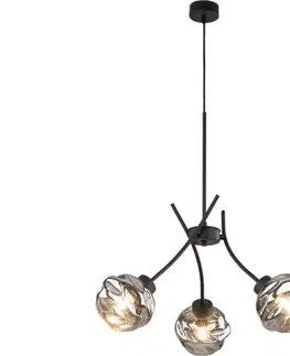 Svietidlá  Závesný luster na lanku ZULIA 3xE27/15W/230V čierna/dymová čierna 5748