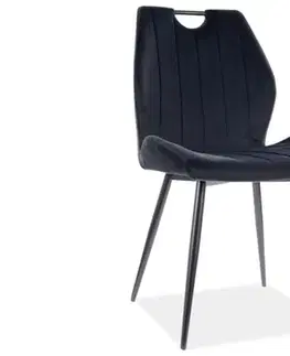 Jedálenské stoličky ROCA čalúnená stolička čierny bluvel 19