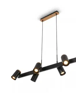 Svietidlá Briloner 4059065 - Závesný luster na lanku ERA 6xGU10/10W/230V čierny 4059065