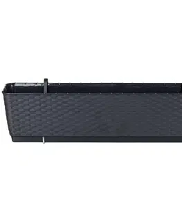 Kvetináče a truhlíky NABBI DRL500PW plastový balkónový kvetináč 49,2 cm antracit