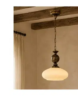 Svietidlá BRILAGI - Luster na reťazi MOLLERO 1xE27/15W/230V priemer 24 cm bronz/patina 2140