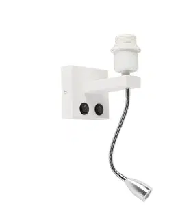 Lampy Moderná nástenná lampa biela s flexibilným ramenom - Brescia Combi