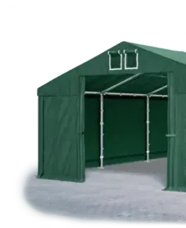 Záhrada Skladový stan 5x10x2,5m strecha PVC 560g/m2 boky PVC 500g/m2 konštrukcie ZIMA PLUS Zelená Zelená Zelená