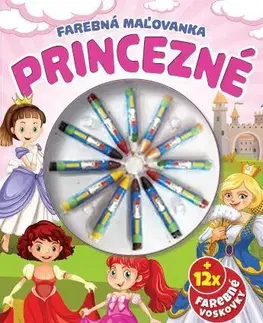 Nalepovačky, vystrihovačky, skladačky Farebná maľovanka - Princezné