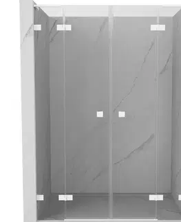 Sprchovacie kúty MEXEN/S - Lunar L Duo sprchové dvere krídlové 150, transparent, biela 834DL-150-000-20-00