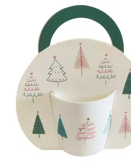 Hrnčeky a šálky Home Elements Porcelánový hrnček s vianočným dizajnom Les 300 ml v darčekovom balení