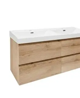 Kúpeľňový nábytok Kúpeľňová skrinka s umývadlom SAT B-Way 119x50x45 cm dub mat BWAY2120OAKU4 BWAY2120OAKU4