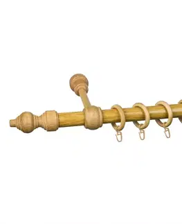 Garniže a kolajničky Záclonová tyč FI28mm 160cm Svetlý dub