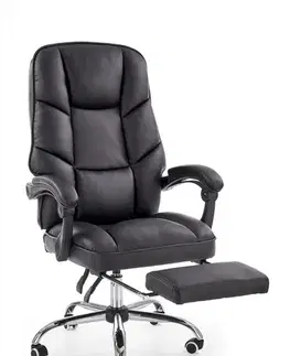 Kancelárske stoličky Kancelárske kreslo s podnožkou ALVIN čierna Halmar