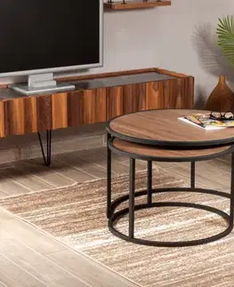Konferenčné stolíky Sada odkladacích stolíkov (2 kusy) Tambur - Walnut