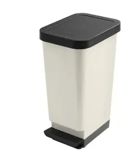 Odpadkové koše Kinekus Kôš na odpad nášľapný, 40L, plastový, "Moda" TONTARELLI, krémový
