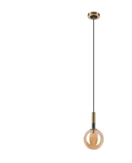 Svietidlá  Luster na lanku ROLLO 1xG9/5W/230V zlatá/dymová béžová LM-1.218