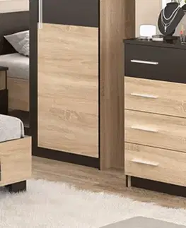 Komody a skrinky VALENTÍNA, šuplíková komoda sonoma/wenge
