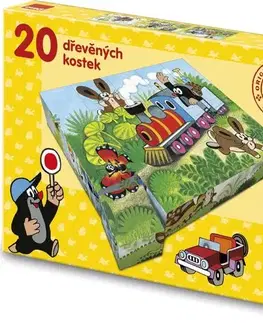 Vedomostné a edukatívne hry Dino Toys Drevené kocky Krtko a dopravné prostriedky 20 Dino