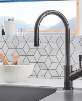Kuchynské drezy VILLEROY & BOCH VILLEROY & BOCH - Drezová batéria Umbrella Flex Anthracite 92540005