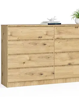 Komody a skrinky Široká a vysoká komoda HILDA160, dub Artisan