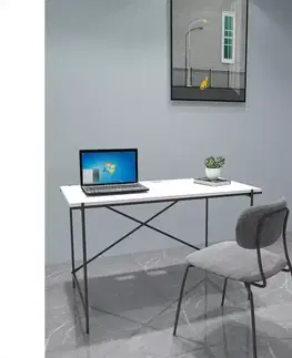 Kancelárske stoly Písací stôl Lincoln 21322 120X60X75 biela/čierna