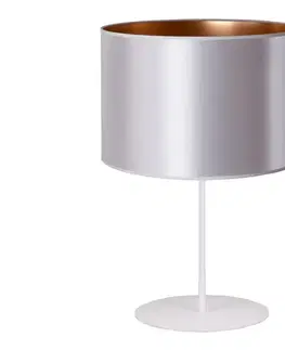 Lampy  - Stolná lampa CANNES 1xE14/15W/230V pr. 20 cm strieborná/medená/biela 602969