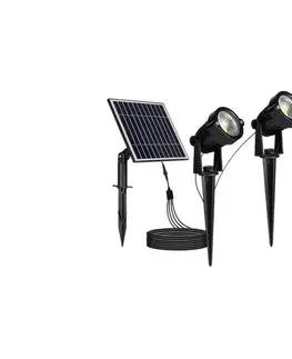LED osvetlenie  SADA 2x LED Vonkajšia solárna lampa 2xLED/1,2W/3,7V IP65 3000K 4000 mAh 20488