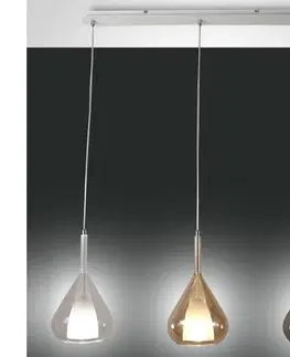 Svietidlá Fabas Luce 3481-48-297 - Luster na lanku LILA 3xE27/40W/230V číra/zlatá/šedá 3481-48-297