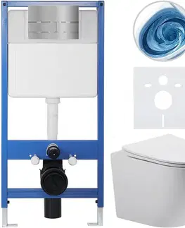 Záchody CERANO - Kompletný WC set Profi/Cesso - biela matná - WC tlačidlo Line/Nerez - predstenová inštalácia - 49x36 CER-8050BD84371