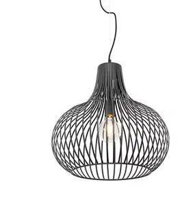 Závesné svietidlá Moderné závesné svietidlo čierne 48 cm - Saffira